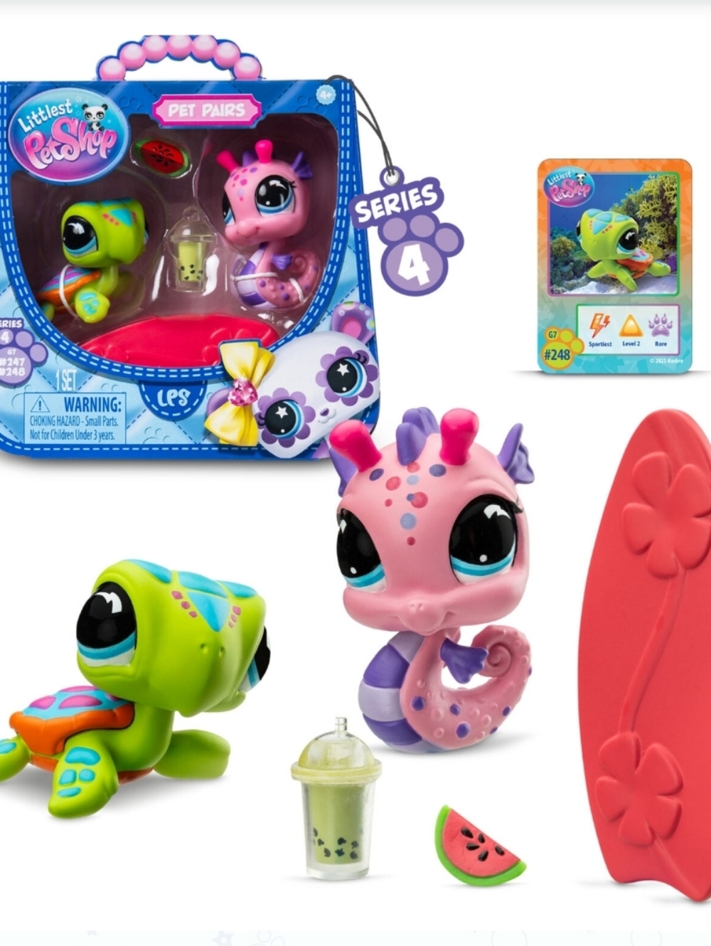 Littlest Pet Shop Pink Seahorse & Green Turtle Playset